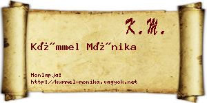 Kümmel Mónika névjegykártya